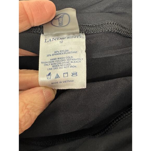 Lands End Black Swim Skirt Skort Swimsuit Beach Preppy Women's Size 12 - Picture 6 of 9